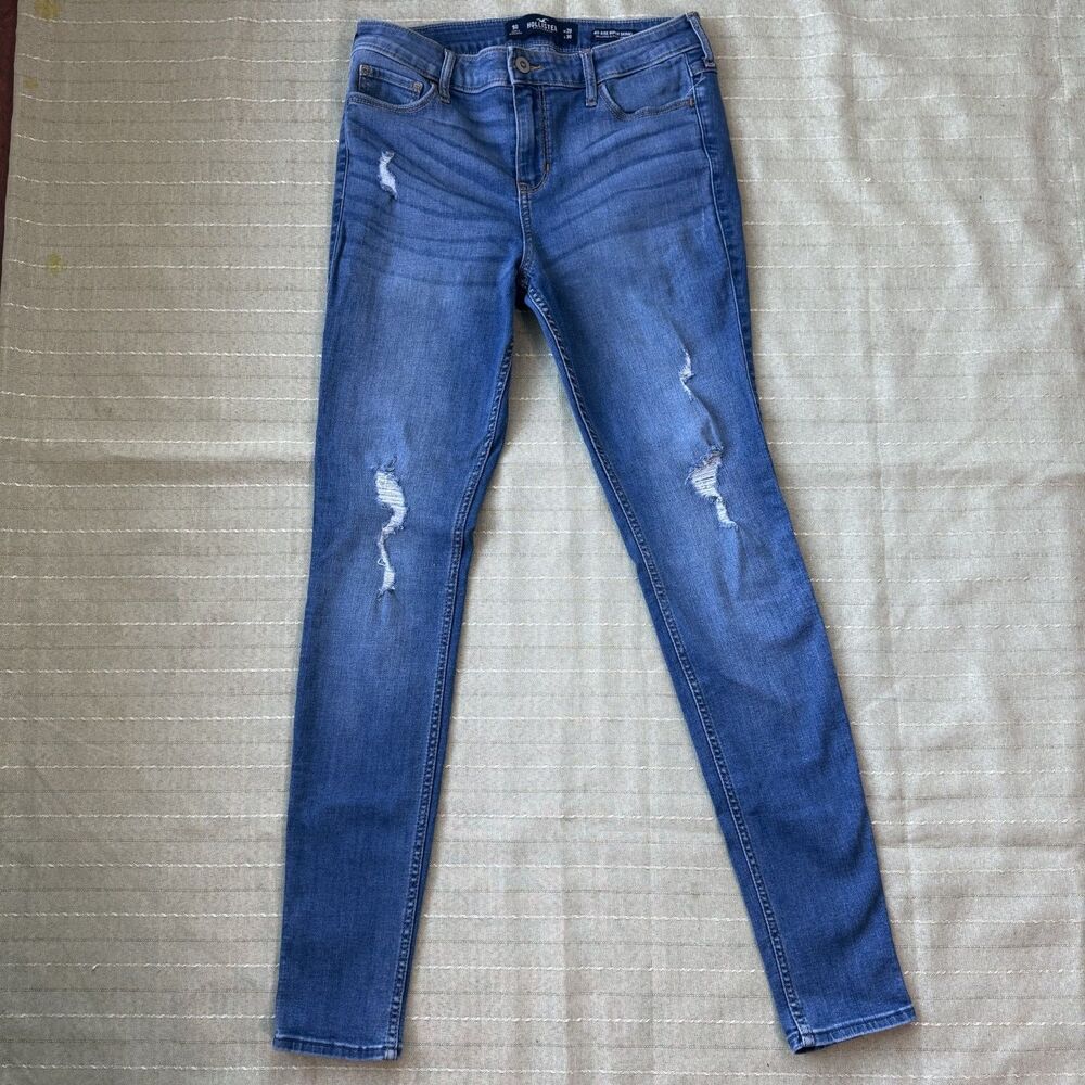 Hollister Women's Mid Rise Super Skinny Jeans Size 9 Waist 29 Medium Wash